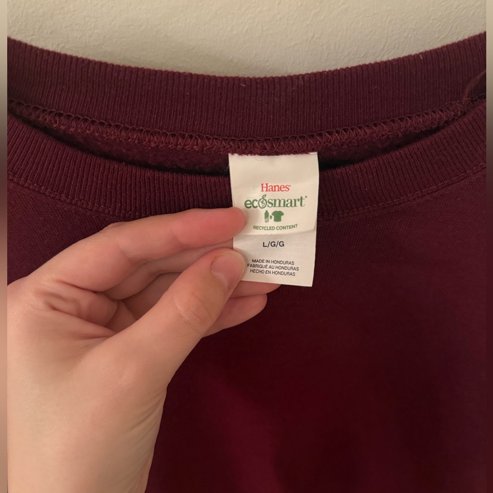 Hanes Women's Deep Red Crew Neck Sweater - Picture 3 of 3